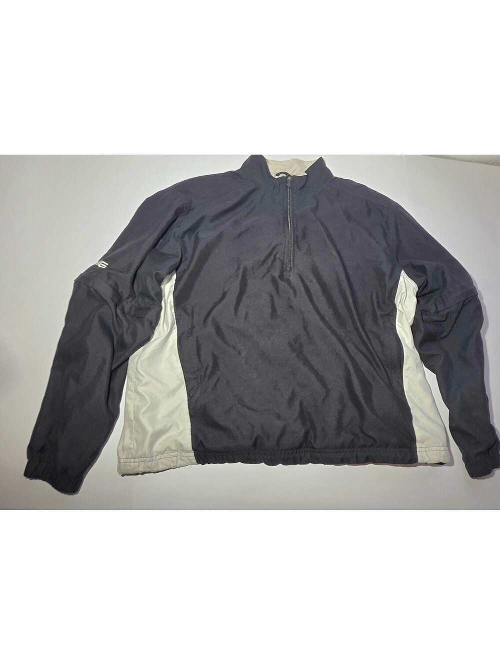 PING Black and White 1/4 Zip Golf Pullover Jacket Size L With Zip Off Sleeves